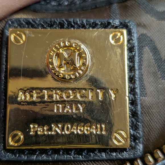 M-Brand Black Quilted Satchel with Red and Mint Stripe - Picture 11 of 13